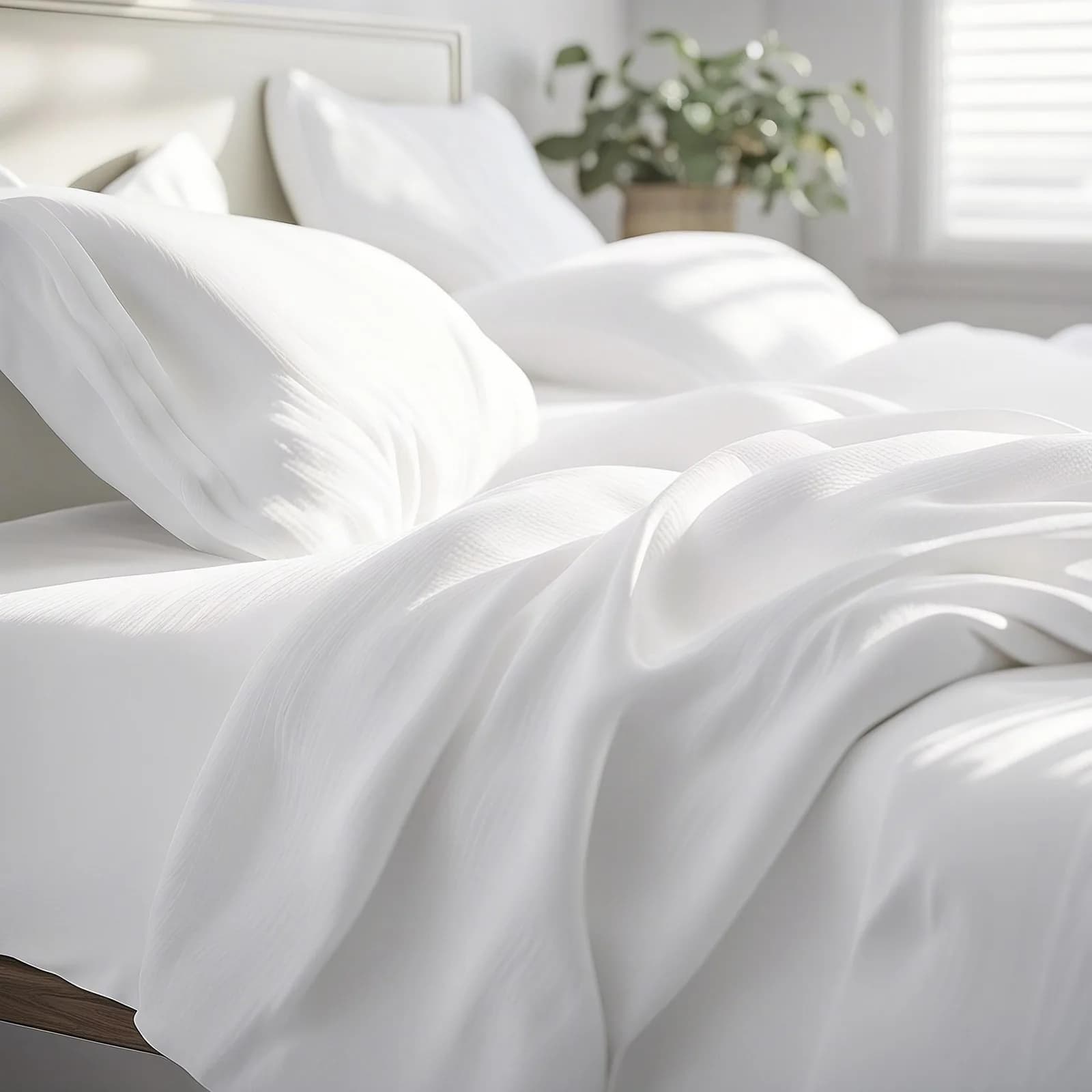 Crisp white wholesale hotel bed linen